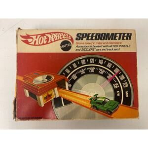 Vintage 1969 Mattel Hot Wheels Speedometer Race Track Accessory w/ Box & Manual